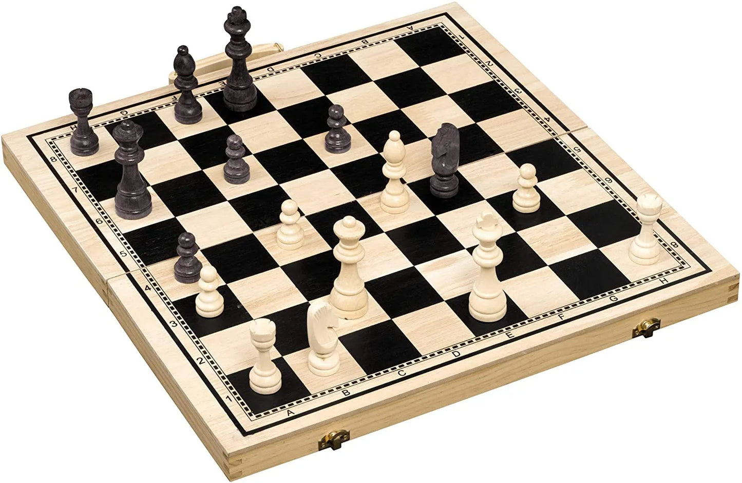 Rinkinys šaškės - šachmatai - nardai, 50mm (Philos 2519)-Klasikiniai žaidimai-Brain Games LT