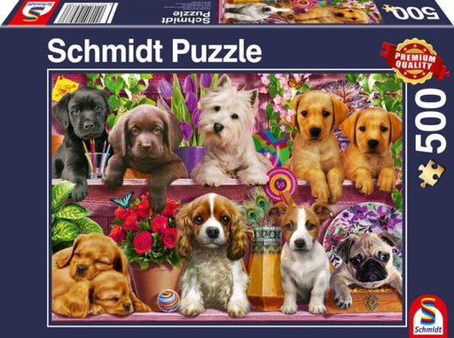 Schmidt Universalios dėlionės Puppies on the shelf, 500