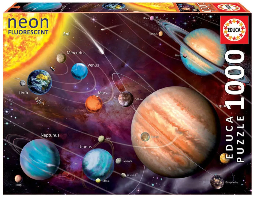 Solar System NEON, 1000-Universalios dėlionės-Brain Games LT
