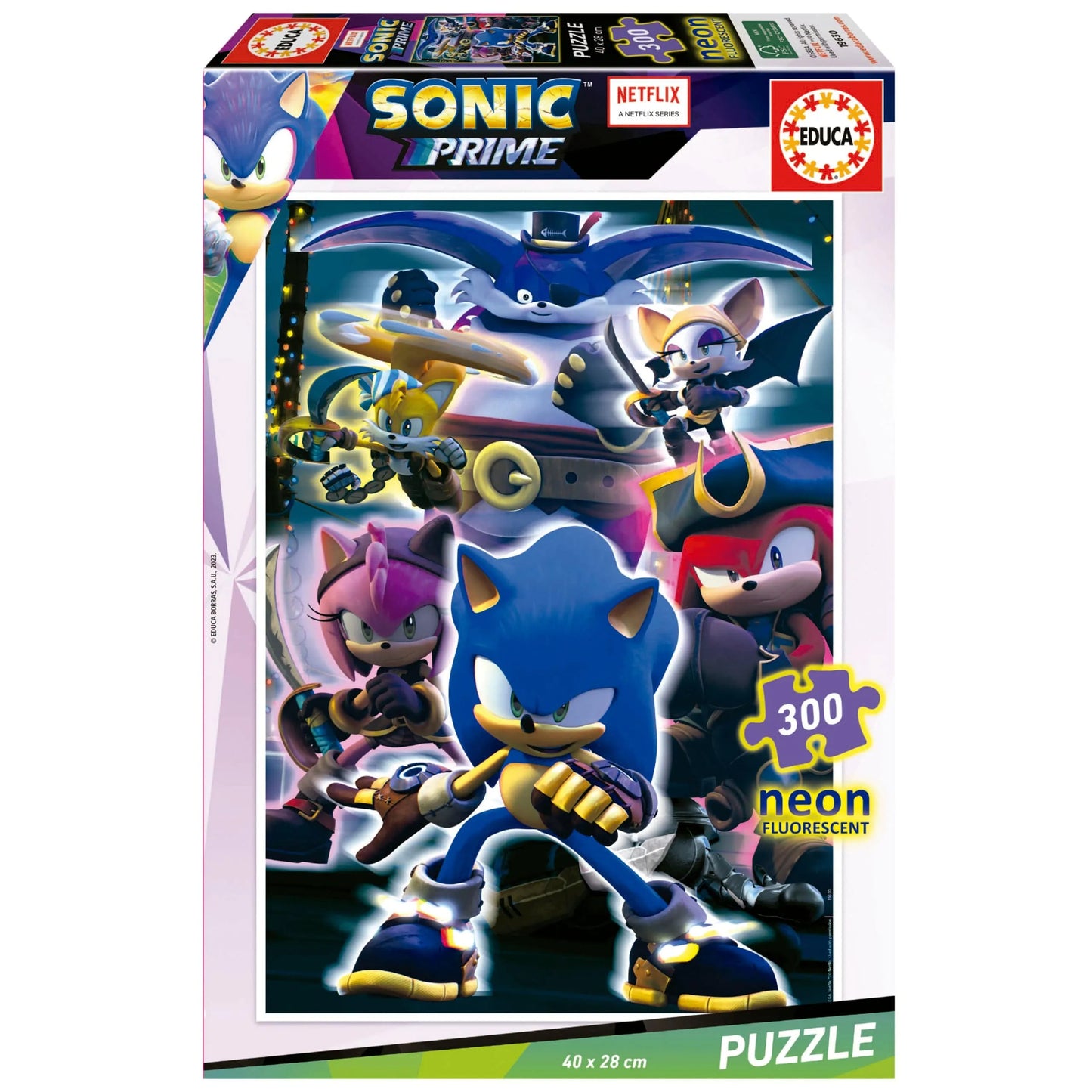 Sonic Prime Neon, 300-Vaikiškos dėlionės-Brain Games LT