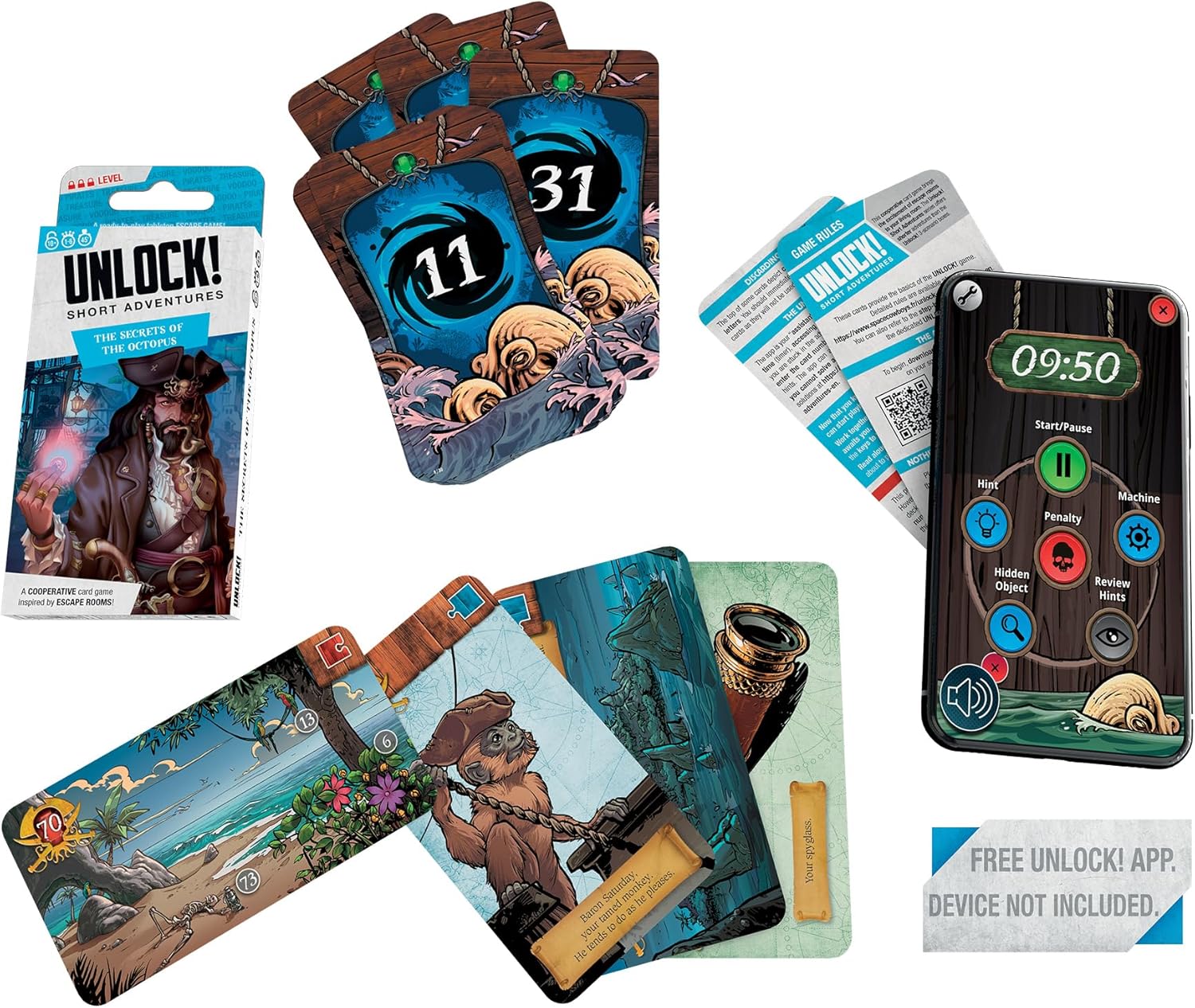 Space Cowboys Stalo žaidimai Unlock! Short 6 - The Secrets of the Octopus