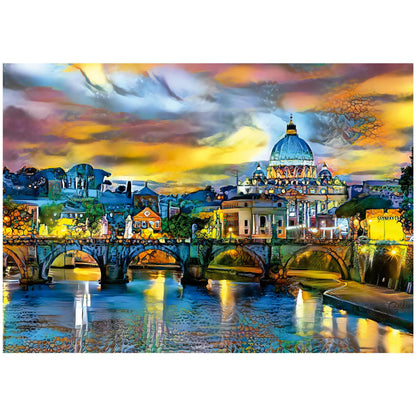 St. Peter s Basilica And The St. Angelo Bridge, 1500-Universalios dėlionės-Brain Games LT
