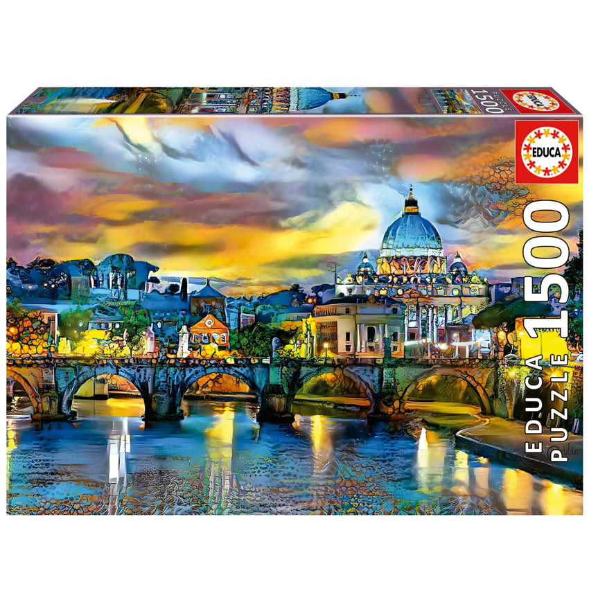 St. Peter s Basilica And The St. Angelo Bridge, 1500-Universalios dėlionės-Brain Games LT