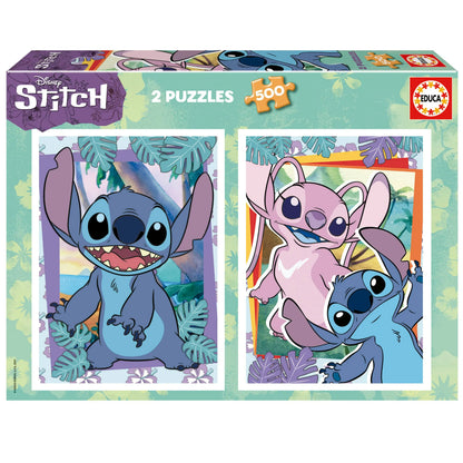 Stitch Disney, 2x500-Vaikiškos dėlionės-Brain Games LT