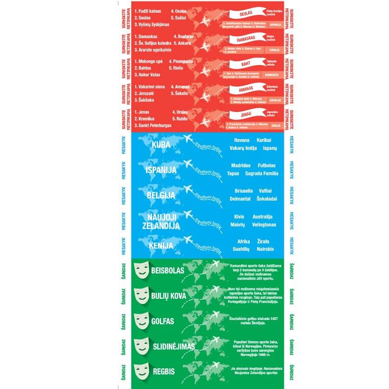 Sumanus pasaulis Stalo žaidimai Pasaulio šalys