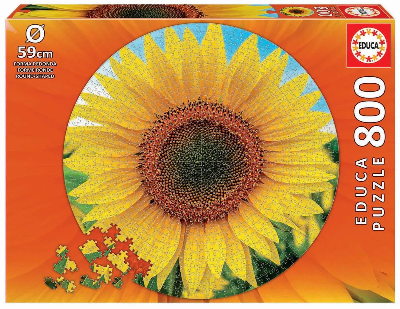 Sunflower Round Puzzle, 800-Universalios dėlionės-Brain Games LT