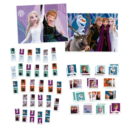 Superpack 4 in 1 Frozen-Vaikiškos dėlionės-Brain Games LT
