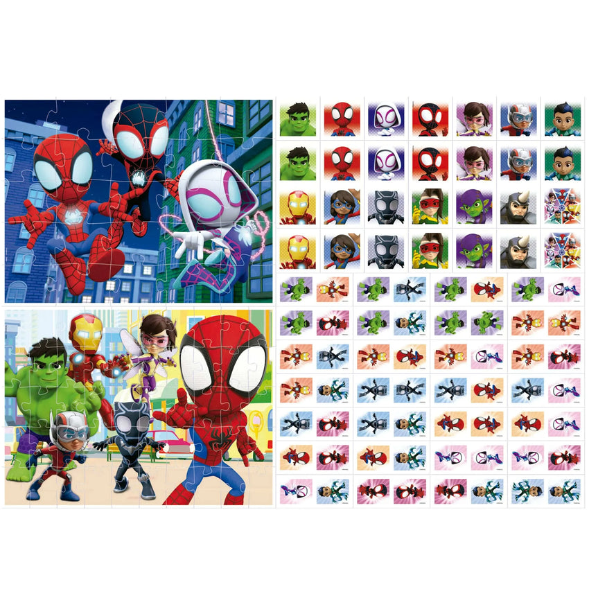 Superpack 4 in 1 Spidey and His Amazing Friends-Vaikiškos dėlionės-Brain Games LT