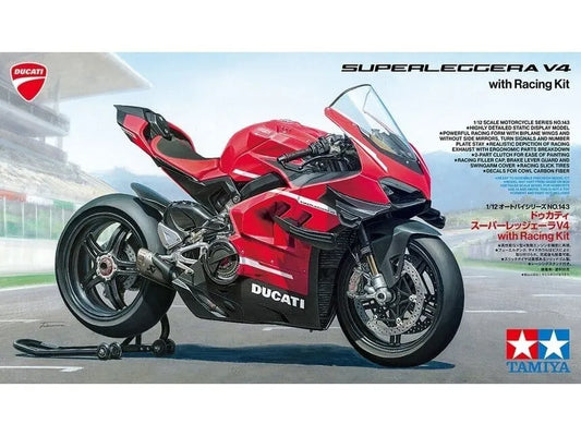 Tamiya - Ducati Superleggera V4 with Racing Kit, 1/12-Surenkami modeliai-Brain Games LT