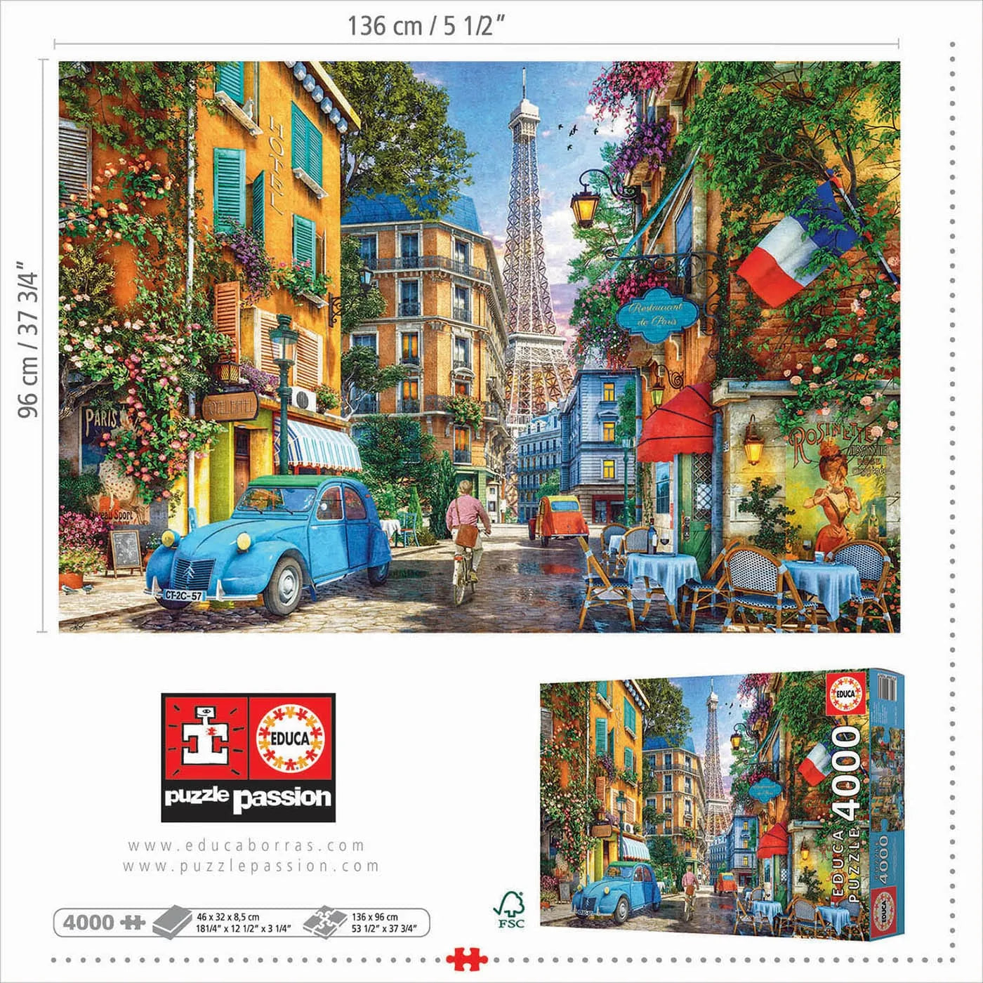 The Old Streets of Paris, 4000-Universalios dėlionės-Brain Games LT