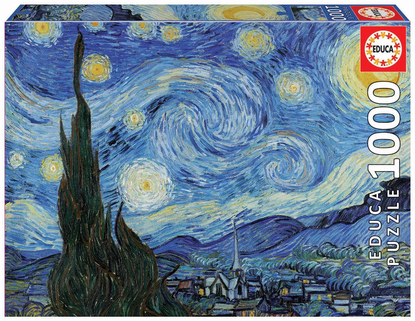 The Starry Night, Vincent Van Gogh, 1000-Universalios dėlionės-Brain Games LT