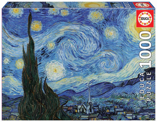 The Starry Night, Vincent Van Gogh, 1000-Universalios dėlionės-Brain Games LT