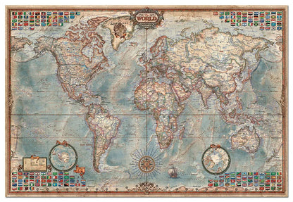 The world, executive map, 4000-Universalios dėlionės-Brain Games LT
