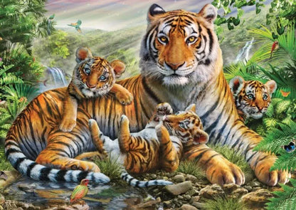 Tiger and Cubs, 1000-Universalios dėlionės-Brain Games LT