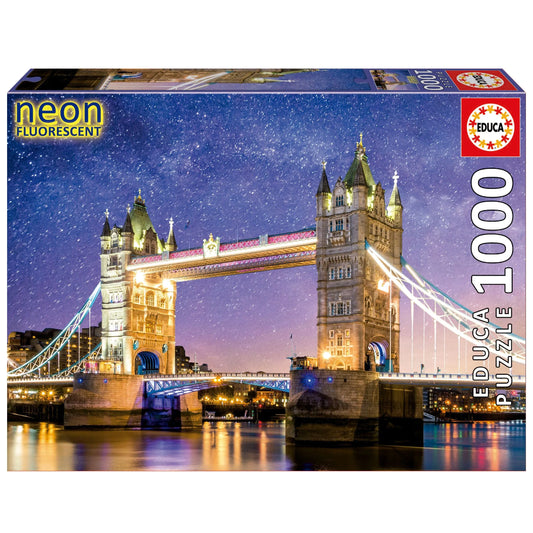Tower Bridge, London „Neon", 1000-Universalios dėlionės-Brain Games LT