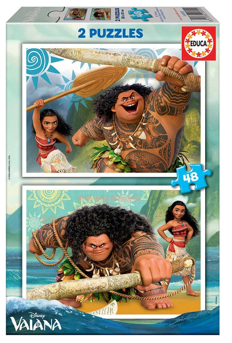 Vaiana / Moana, 2 x 48-Vaikiškos dėlionės-Brain Games LT