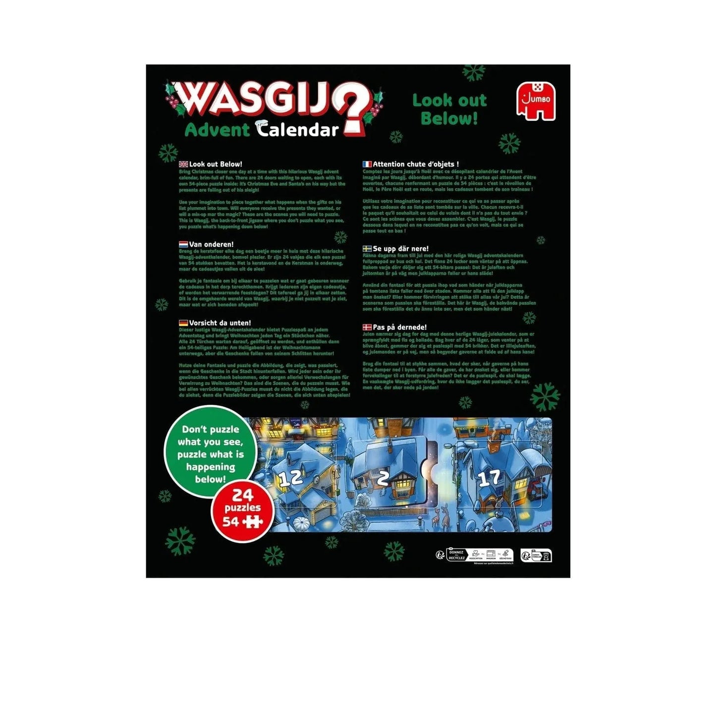Wasgij Christmas Advent Calendar-Universalios dėlionės-Brain Games LT