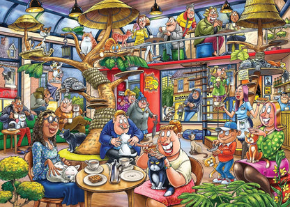 Wasgij Mystery 28 - Feline Frenzy!, 1000-Universalios dėlionės-Brain Games LT