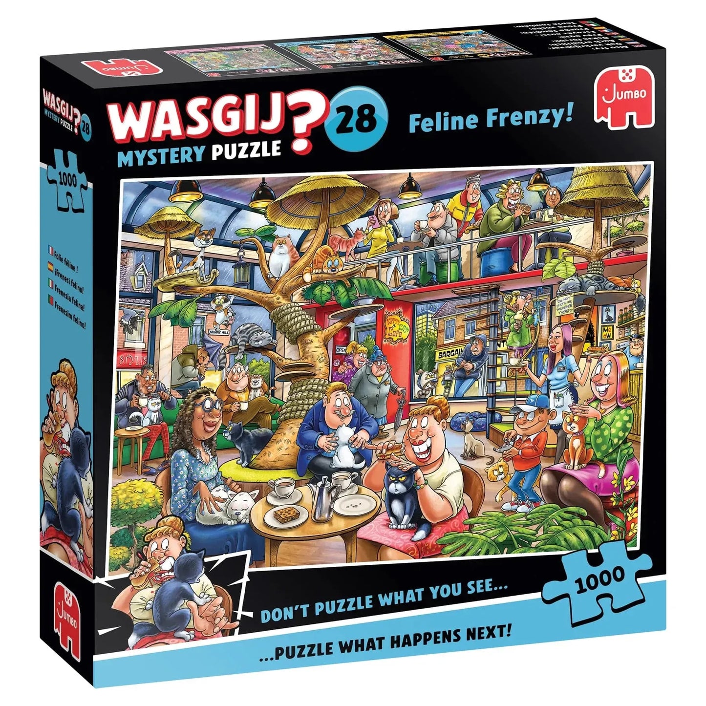 Wasgij Mystery 28 - Feline Frenzy!, 1000-Universalios dėlionės-Brain Games LT