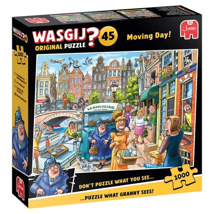 Jumbo Universalios dėlionės Wasgij Original 45 - Moving Day! 1000