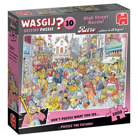 Wasgij Retro Destiny 10 - High Street Hassle! 1000-Universalios dėlionės-Brain Games LT