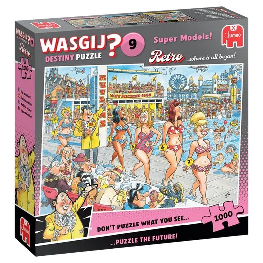 Wasgij Retro Destiny 9: Super Models! 1000-Universalios dėlionės-Brain Games LT