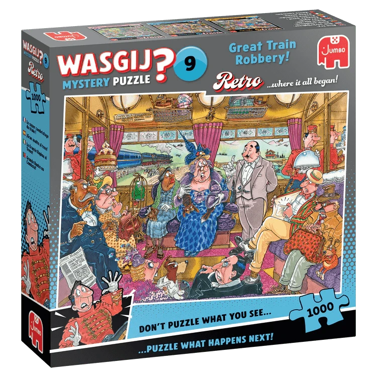 Wasgij Retro Mystery 9: Great Train Robbery! 1000-Universalios dėlionės-Brain Games LT