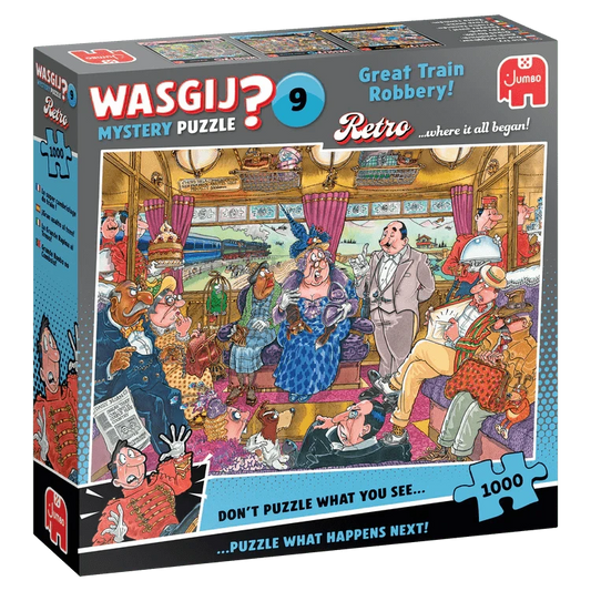 Wasgij Retro Mystery 9: Great Train Robbery! 1000-Universalios dėlionės-Brain Games LT