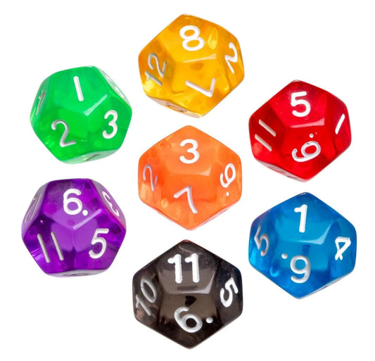 Žaidimo kauliukas D12, skaidrus-Kita-Brain Games LT