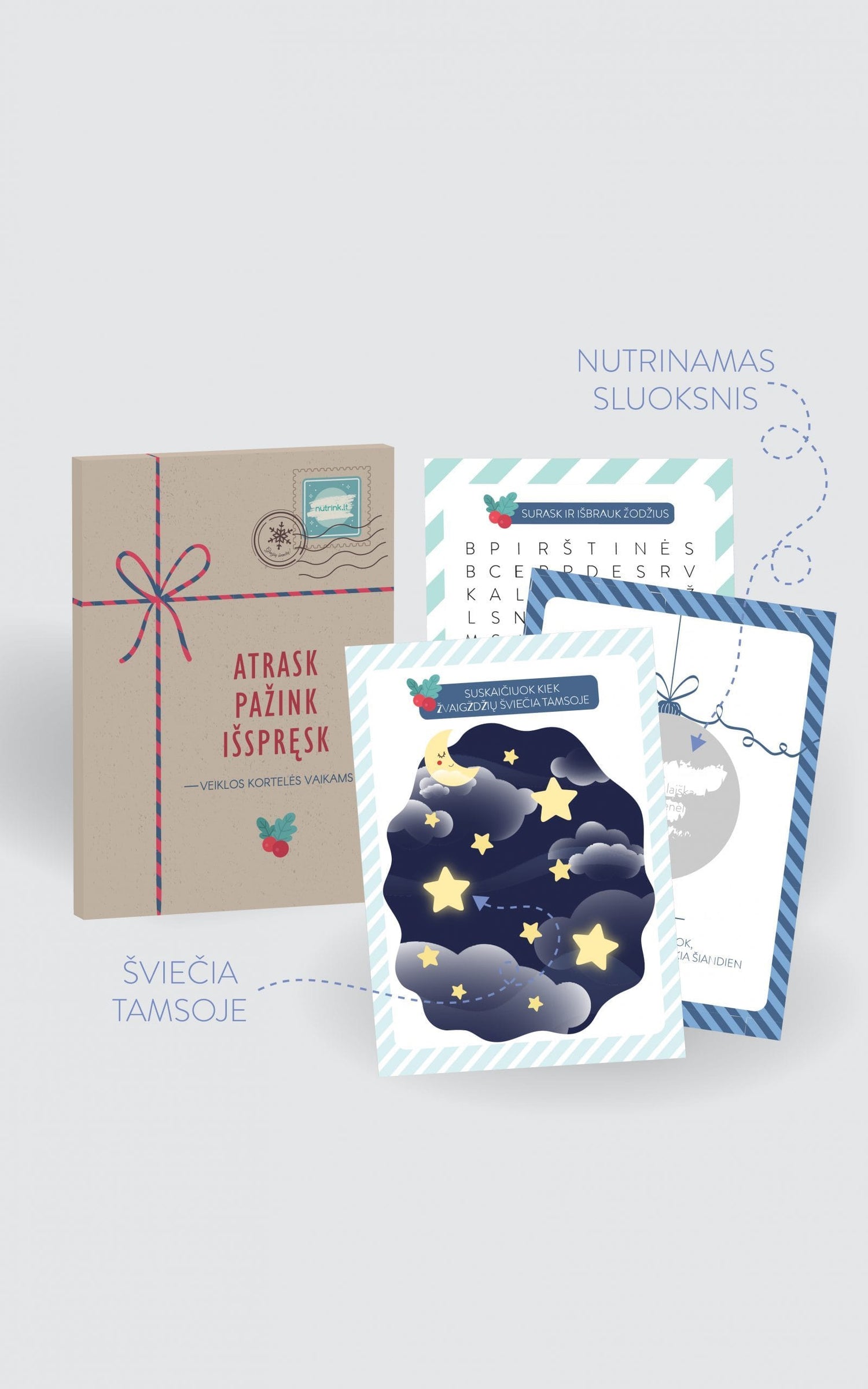 BitoPrint Stalo žaidimai Veiklos kortelės "Atrask. Pažink. Išspręsk"