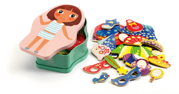 Djeco Vaikiškos dėlionės Metalinė dėžutė su mediniais magnetais - Belissimo