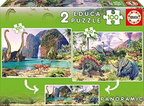 Educa Universalios dėlionės 2x100 DINO WORLD
