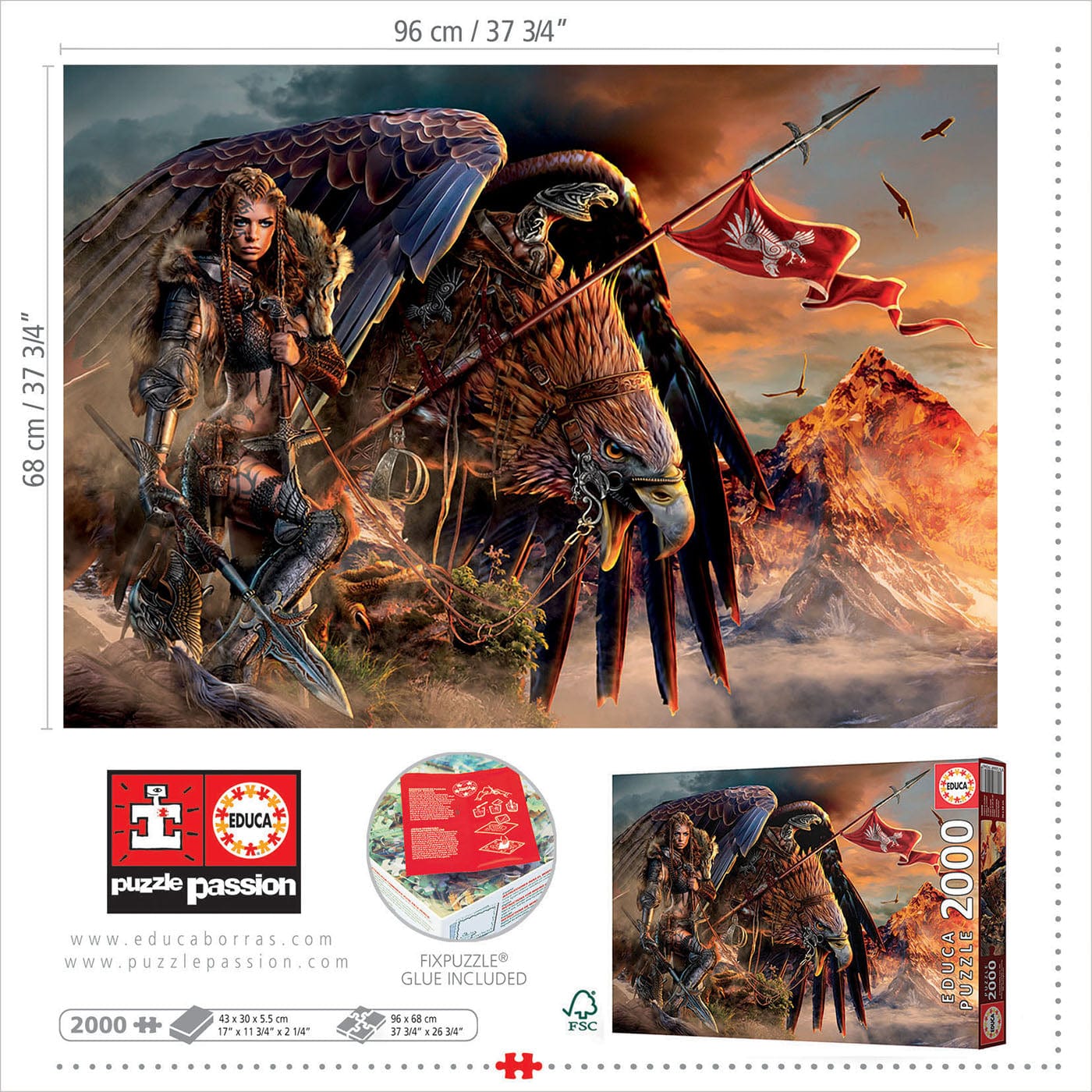 Educa Universalios dėlionės Eagle Rider, 2000