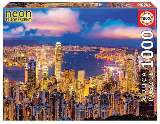 Educa Universalios dėlionės Hong Kong skyline „Neon“, 1000 pcs