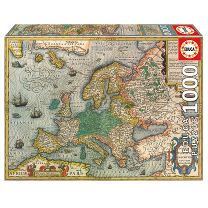 Educa Universalios dėlionės Map Of Europe, 1000