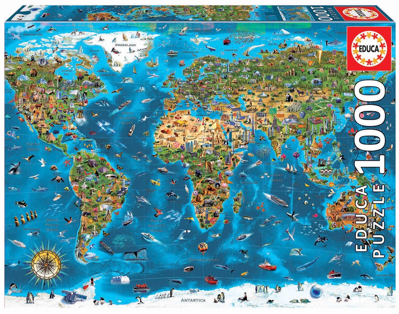Educa Universalios dėlionės Wonders of the World, 1000 pcs