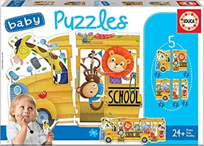 Educa Vaikiškos dėlionės BABY PUZZLES SCHOOL BUS