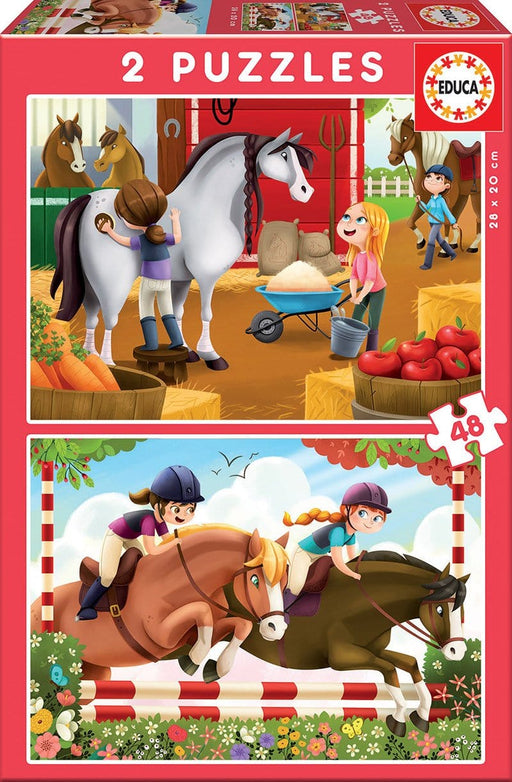 Educa Vaikiškos dėlionės Horses, 2 x 48