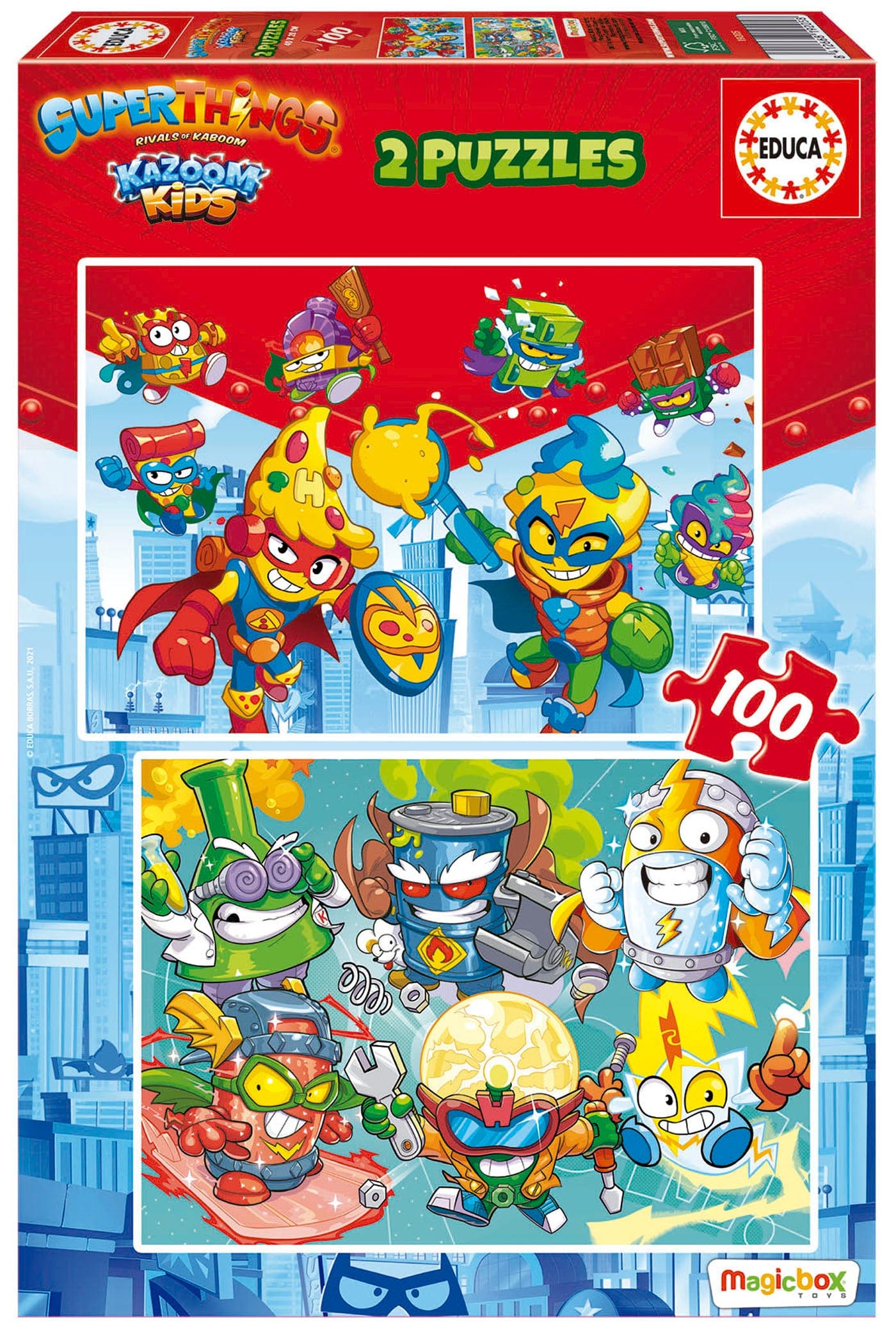 Educa Vaikiškos dėlionės Superthings, 2 x 100