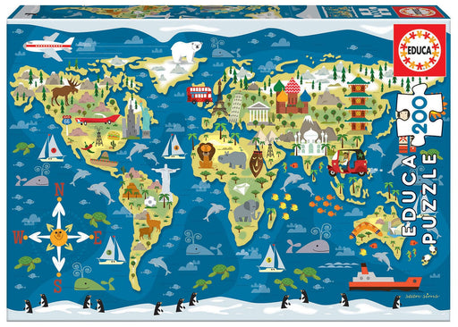 Educa Vaikiškos dėlionės World Map, 200