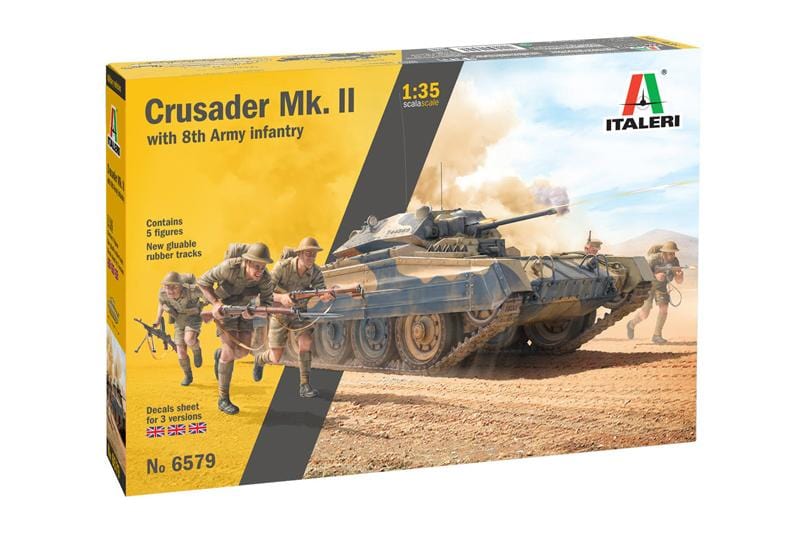 Italeri 3D Delionės CRUSADER Mk.II with 8th Army Infantry