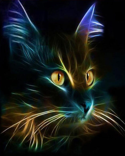 Medasle Rankdarbiai Deimantinė mozaika „Neoninė katė“