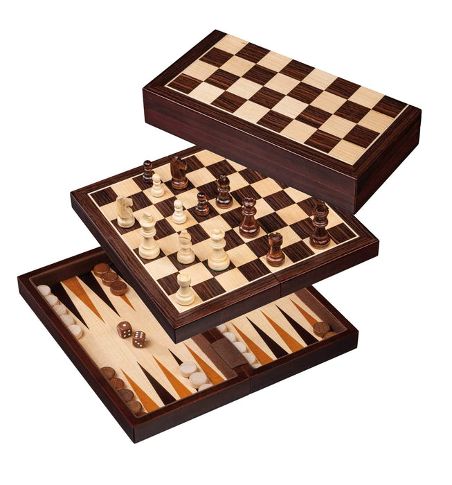 Philos Klasikiniai žaidimai Rinkinys šaškės - šachmatai - nardai 30 mm (Philos 2516)